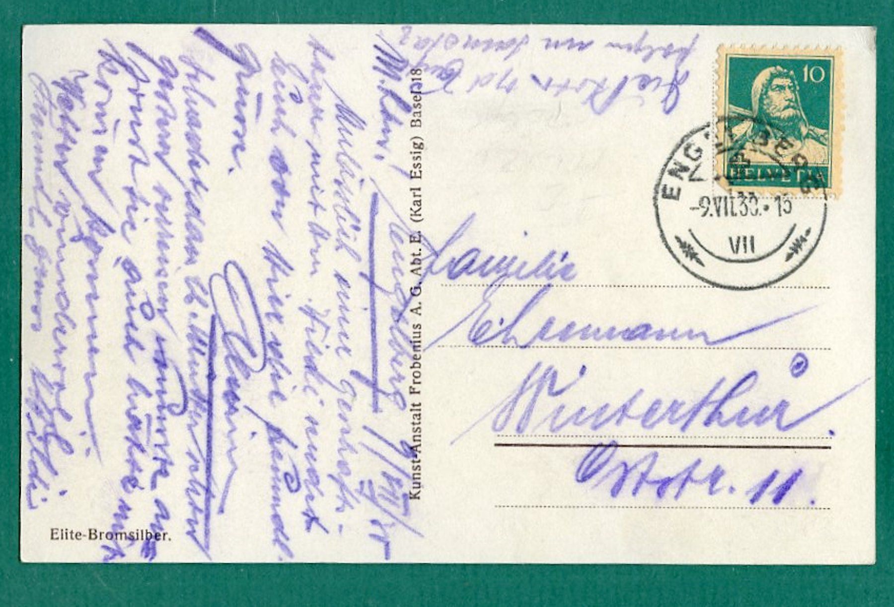 Cartoline postali: Engelberg mit Spannörter, 1930, gelaufen – Usato da Sargans venduto da Hausi1951 1