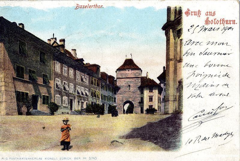 Cartoline postali: Solothurn - Gruss aus ... Litho + 1904 – Usato da Emmenbrücke venduto da teestube