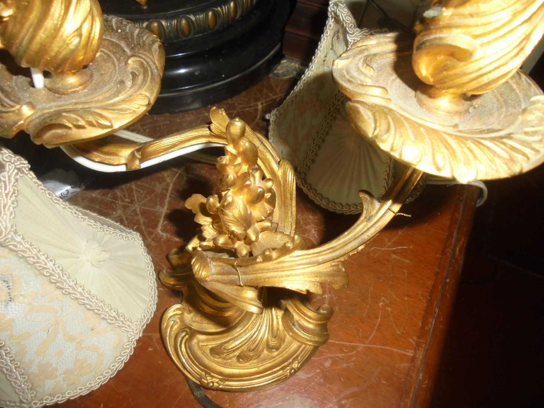 Lampade: Antike Doppellampe, Bronze, von ca. 1940 – Usato da Camorino venduto da Hunpete 6