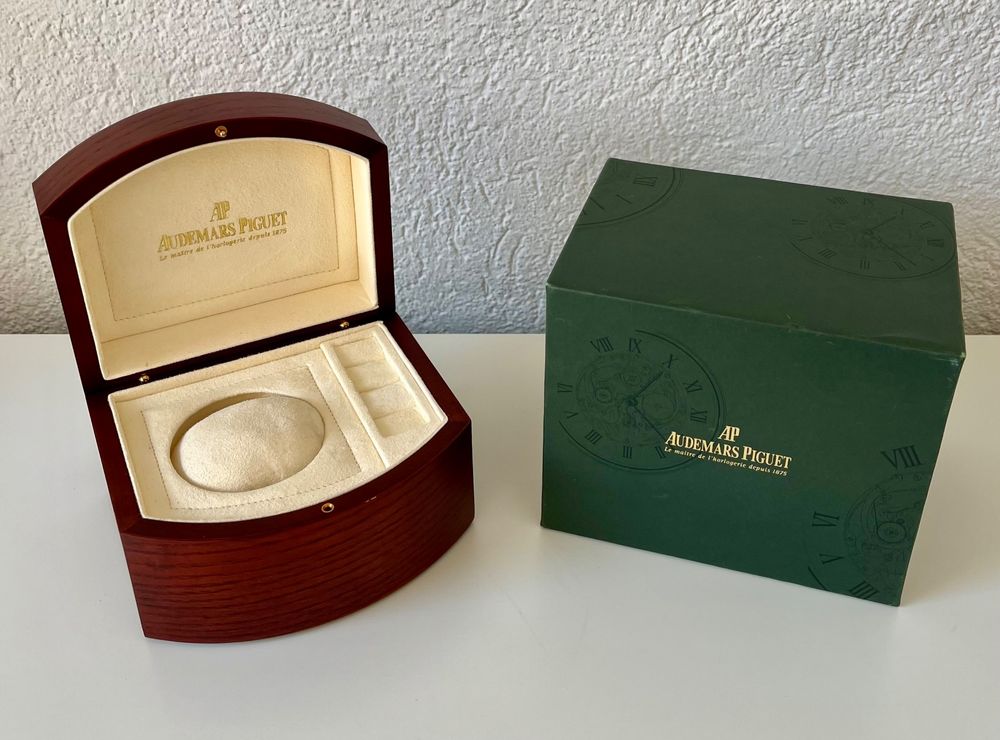 Boîte Audemars Piguet En Citronnier - Coffret Vintage En Bois Et Cuir, Occasion Des Années 90