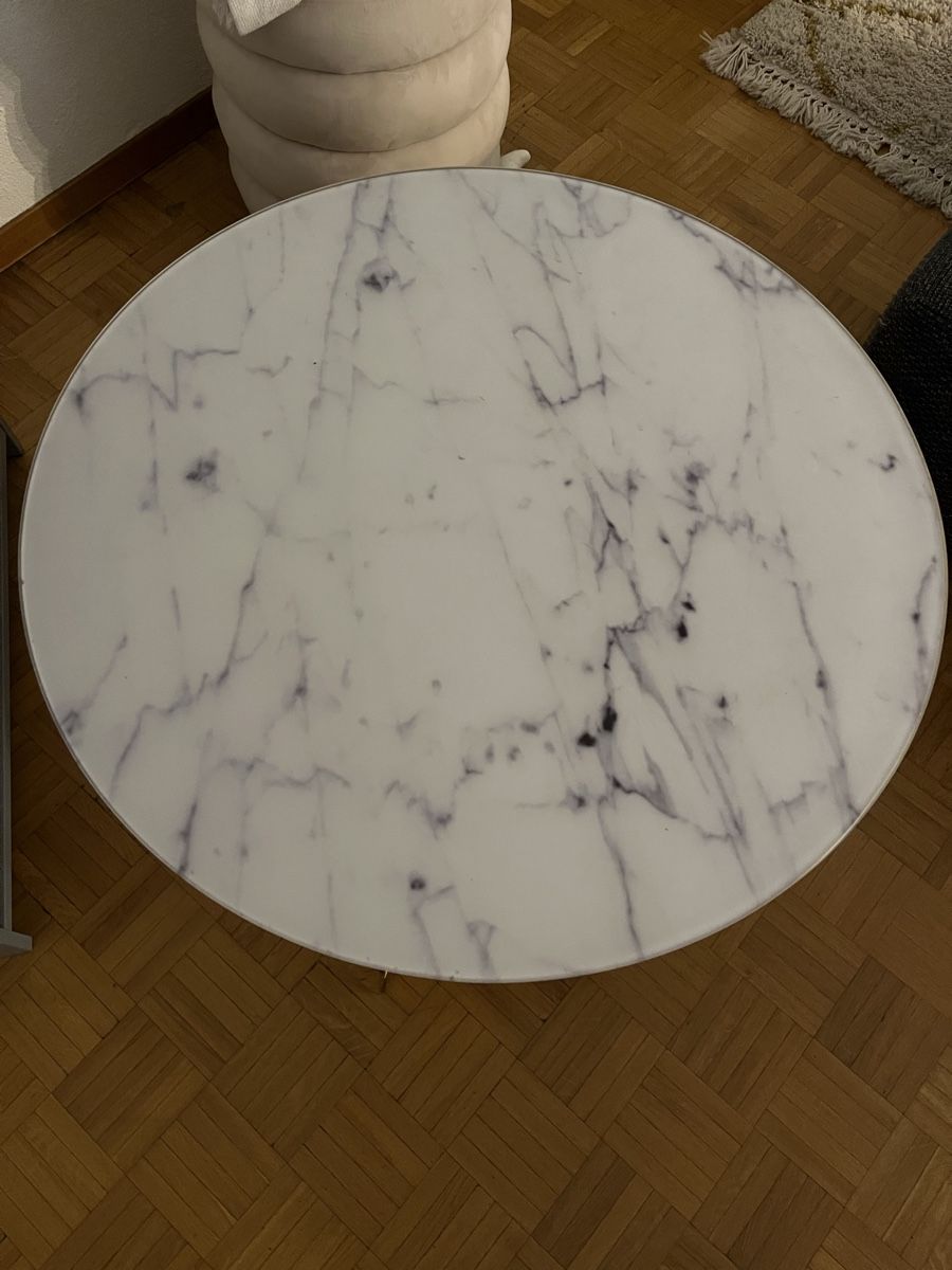 Tavoli: Runder Tisch Marmoroptik Gold 80cm Durchmesser – Usato da Luzern venduto da blackrose_101983 2