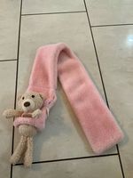 Rosa Kinderschal mit Teddybär, neuwertig & kuschelig!