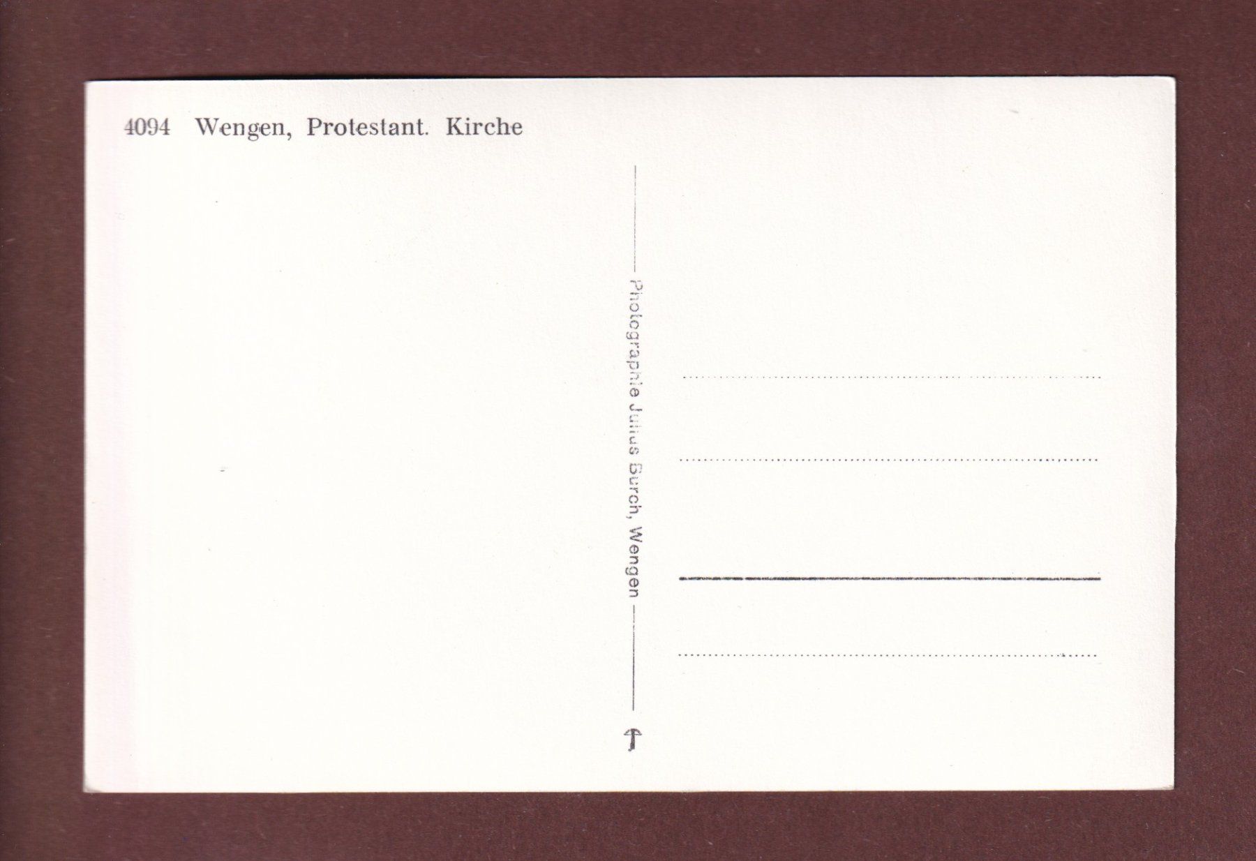 Ansichtskarten: WENGEN - Protestant. Kirche // leicht gefaltet // – Gebraucht aus Pully von nicecards-shop 1