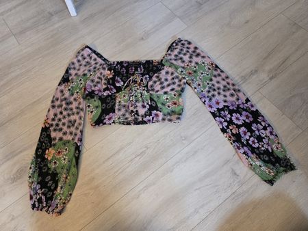 Langarm Crop Top Urban Outfitters Patchwork XSguter Zustand