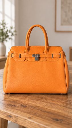 Handtasche Leder braun mit Schloss in gutem Zustand