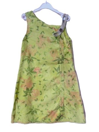 Gr. 104 110 JEAN BOURGET Sommerkleid grün Achsel 29cm L63cm