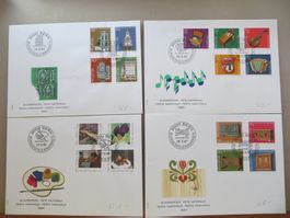 4 Briefe FDC Pro Patria Satz Einzelmarken 1984–1987