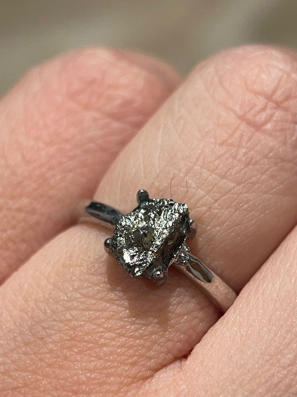 Anelli: 100 % echter Pyrit-Ring – Edelsteinring – Nuovo e nell'imballaggio originale da Schiers venduto da sisikristall