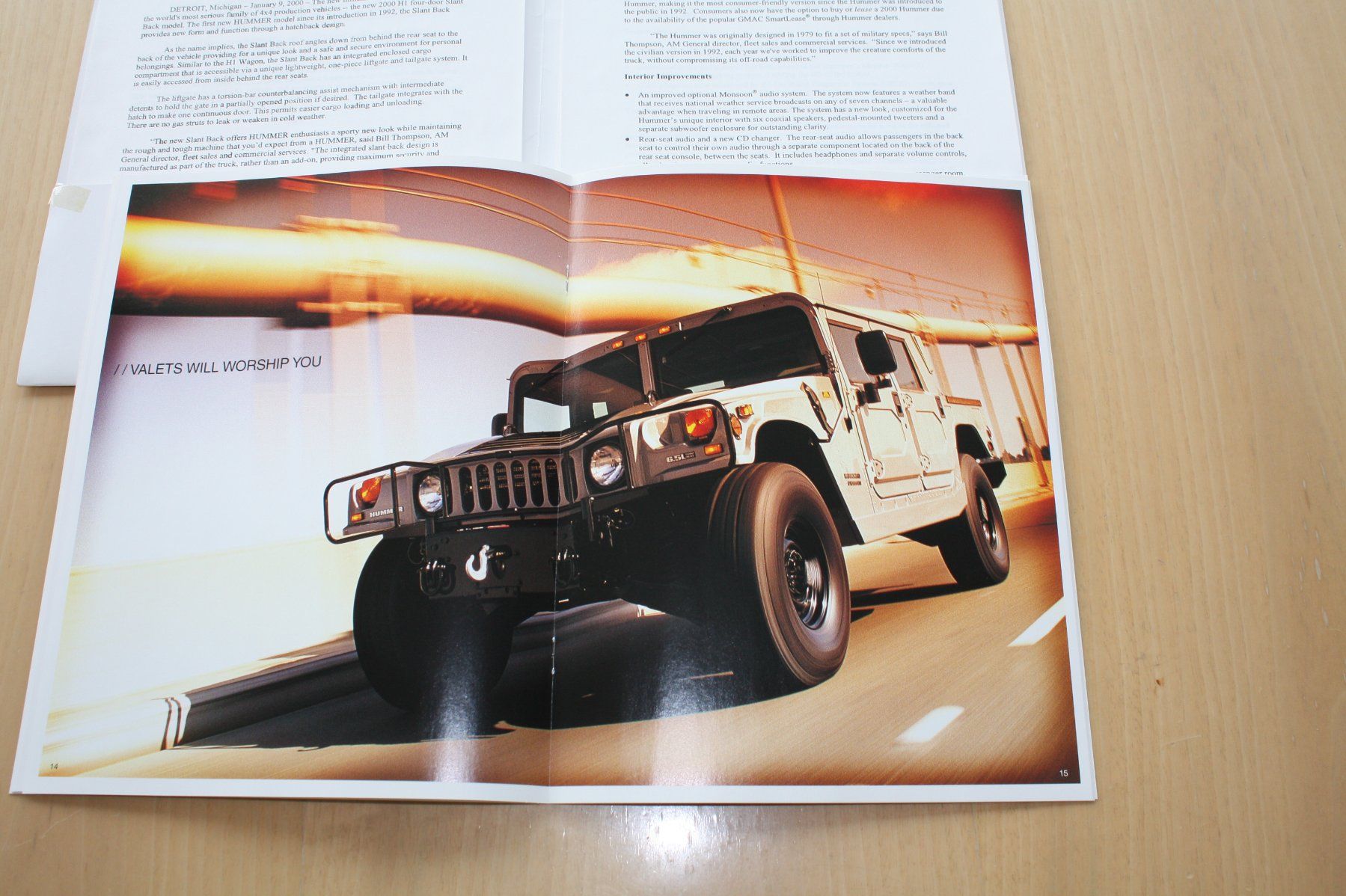 Hummer Documenti: Hummer H1 Pressemappe & Prospekt/Dias 2000 – Usato da Wikon venduto da erwin400 6