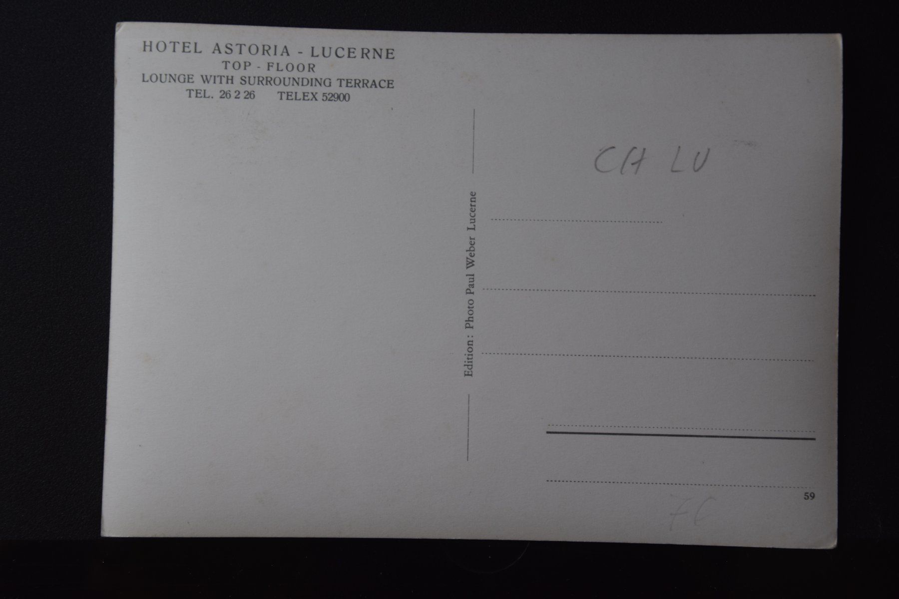 Cartoline postali: AK Luzern, Hotel Astoria – Usato da Luzern venduto da CH2018 1