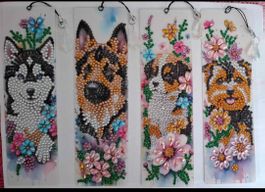 Marques-pages "chiens" en diamond painting neufs/Diamantmale