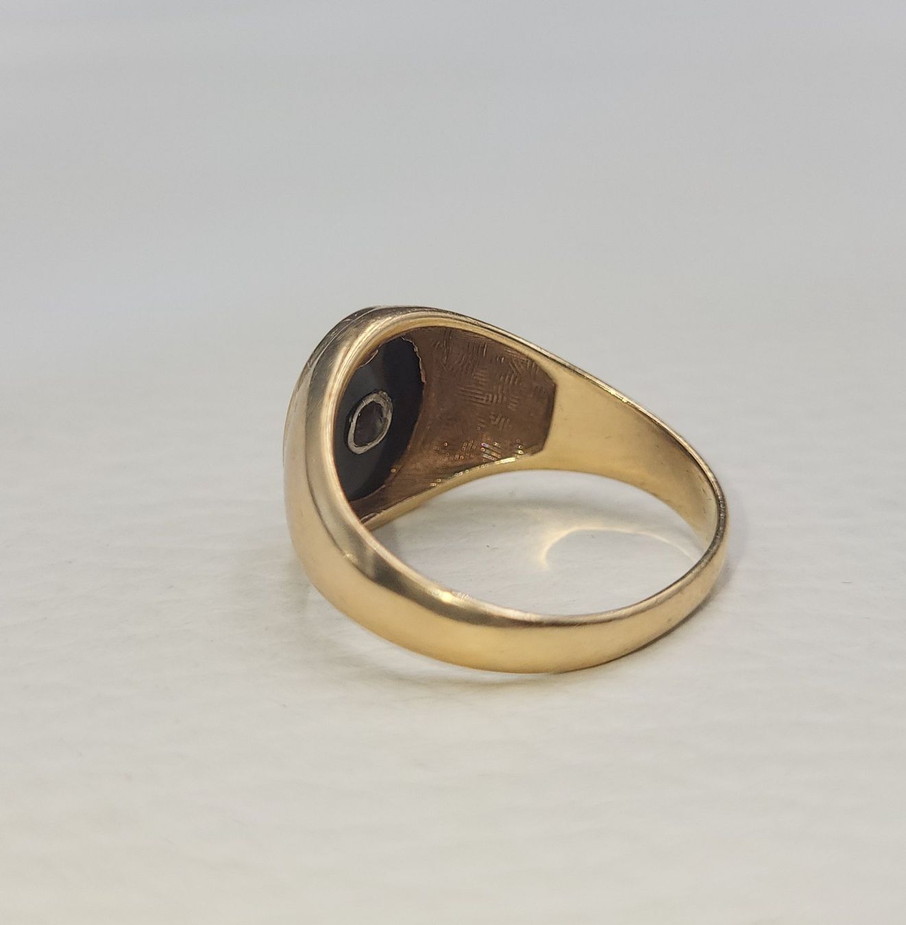 Anelli: Gold Ring Mit Diamant und Onyx – Usato da Wald ZH venduto da Dasilver 7