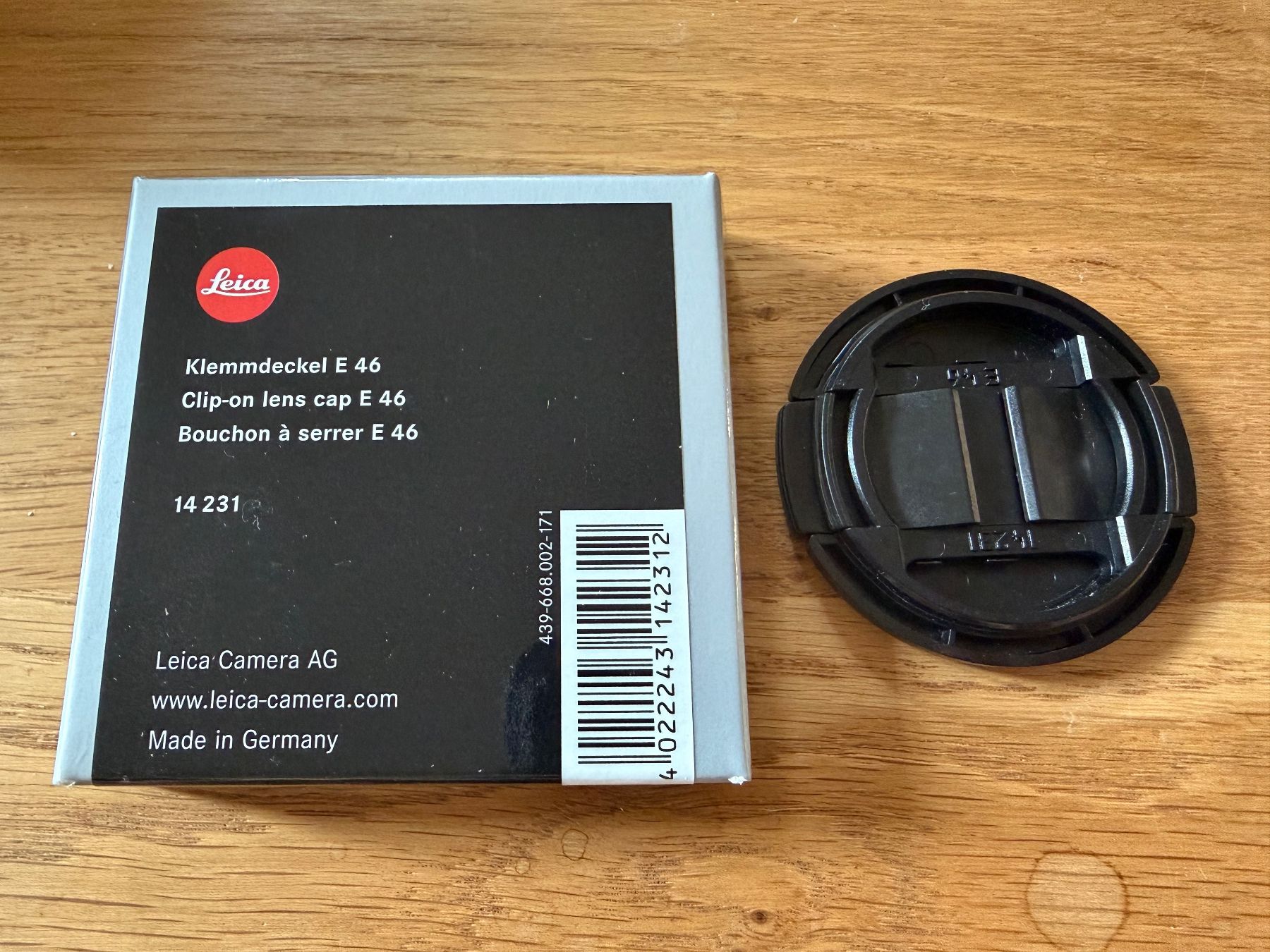 Leica Obiettivi: Leica Klemmdeckel E 46 neu – Nuovo e nell'imballaggio originale da Trimbach venduto da jaeggpa1 1
