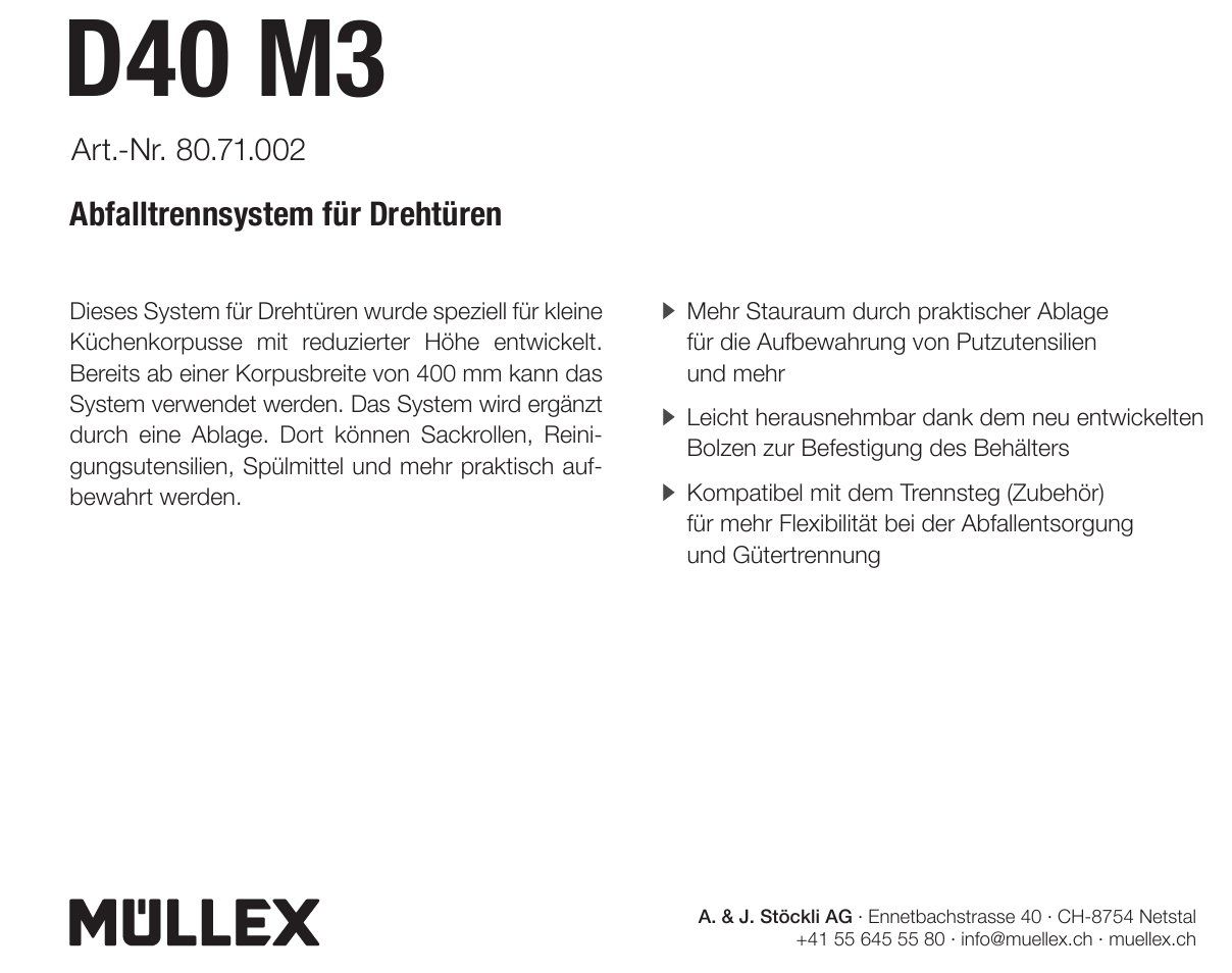 Müllex Cestini per rifiuti: 070 Müllex Abfallsystem D40 M3 – Nuovo e nell'imballaggio originale da Derendingen venduto da Meisterstuecke 2