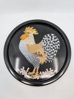 Serviertablett mit Hahn Cockerel Norma Bevis für J. Lüber