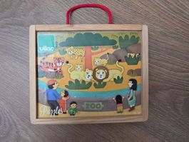 Puzzle, Vilac Holzpuzzle Zootiere 2+