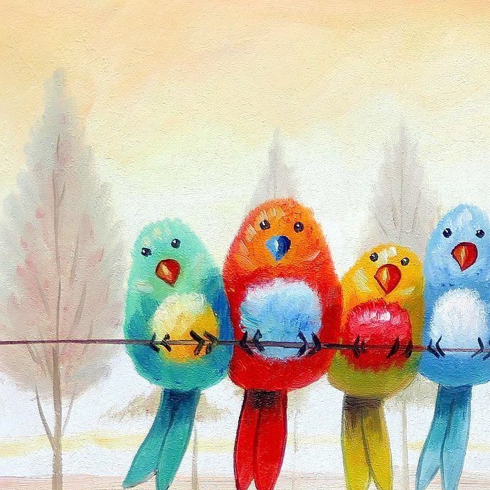 Riproduzioni & Creazioni: Modern Art - Lucky Birds – Nuovo (secondo la descrizione) da Larnaca venduto da KunstDepot24 1