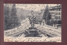 ST. GALLEN - Broderbrunnen - 1906 // Riss und Eckbug //
