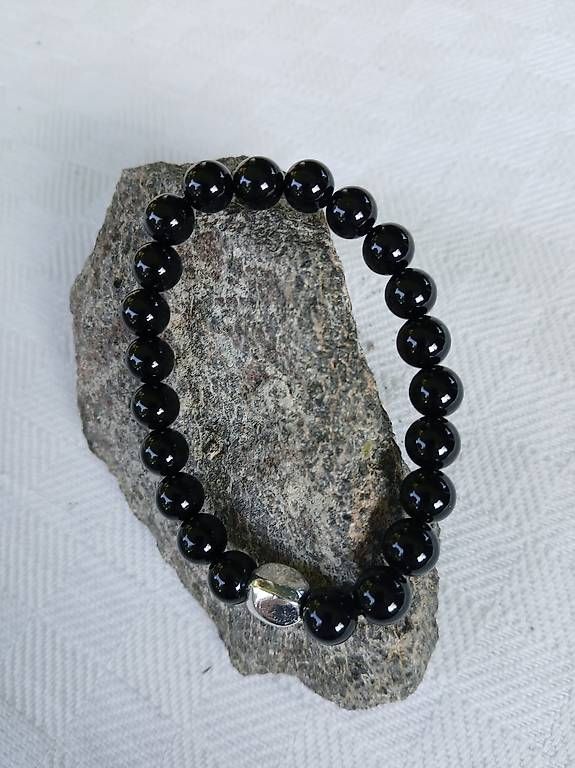 Bracciali & Braccialetti: Armband mit Onyx perlen – Usato da Arlesheim venduto da edmss