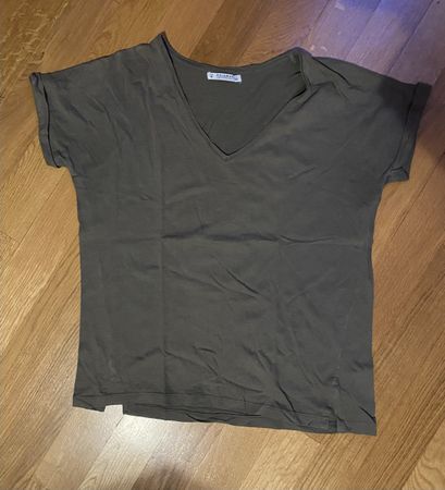 T-shirt Pull&Bear vert kaki M 38