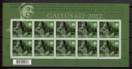 2012, Sondermarke 1400 Jahre Gallus, Kleinbogen **