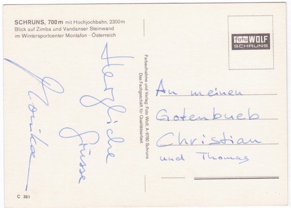 Cartoline postali: Schruns, Hochjochbahn, um 1975 – Usato da Frauenfeld venduto da POML 1