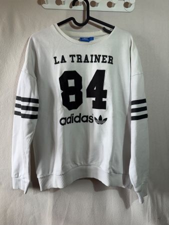 weisser Pullover von Adidas Gr. 34 100% Baumwolle