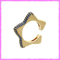 Bezaubernde Earcuffs Stern mit Zirkonia Vergoldet
