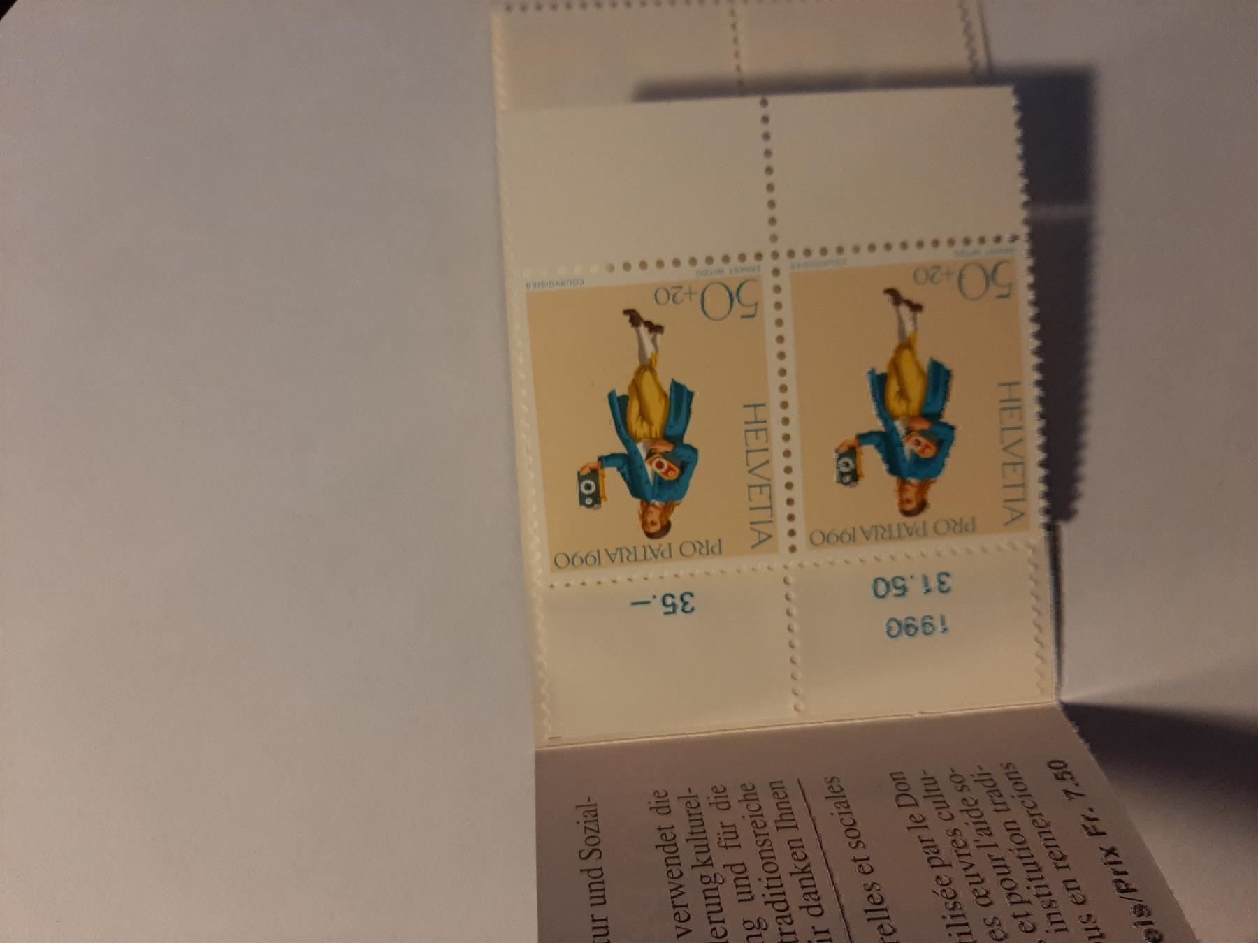 Tutti i francobolli: 1990 Pro Patria Markenheft Postfrisch – Nuovo (secondo la descrizione) da Affoltern am Albis venduto da Andrezc 2