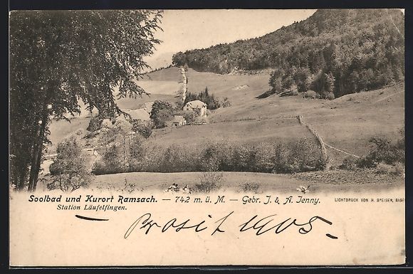Cartoline postali: Ramsach, Läufelfingen, Panorama mit B – Usato da Berlin venduto da bartko-reher