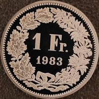 1 Franken 1983 pp / aus Münzsatz / in einer Münzkapsel