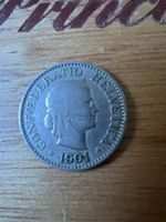 Schweizer 10 Rappen Münze Jahrgang 1901 B Erhaltung gut