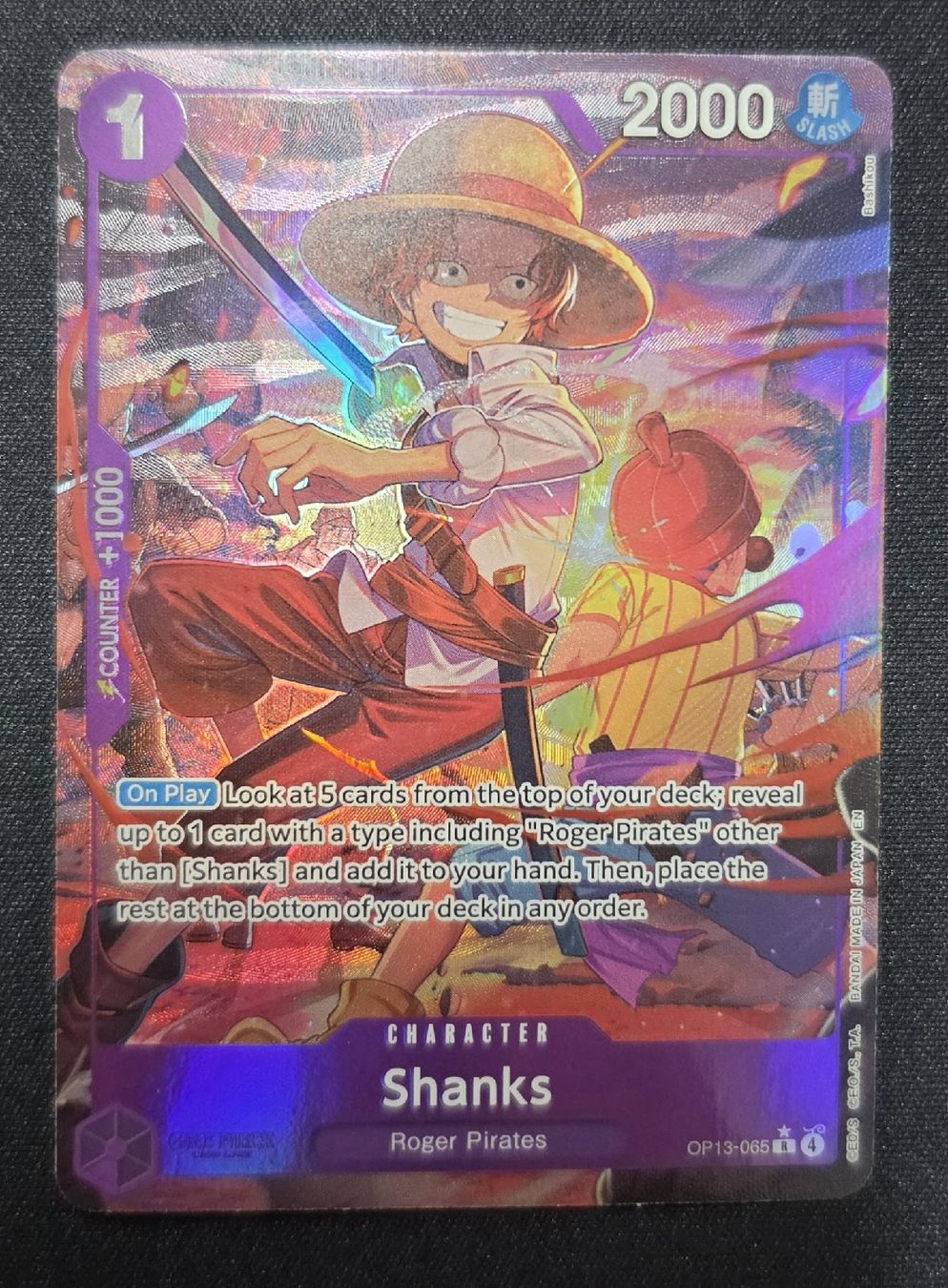 Bandai Carte collezionabili: ONE PIECE - SHANKS ALT ART OP13-065 – Nuovo (secondo la descrizione) da Melano venduto da emm_m2jq