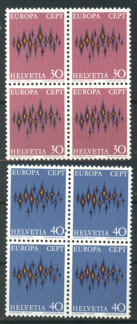 Tutti i francobolli: 1972, Europa, Viererblöcke ** – Nuovo (secondo la descrizione) da Willisau venduto da Vollstempel