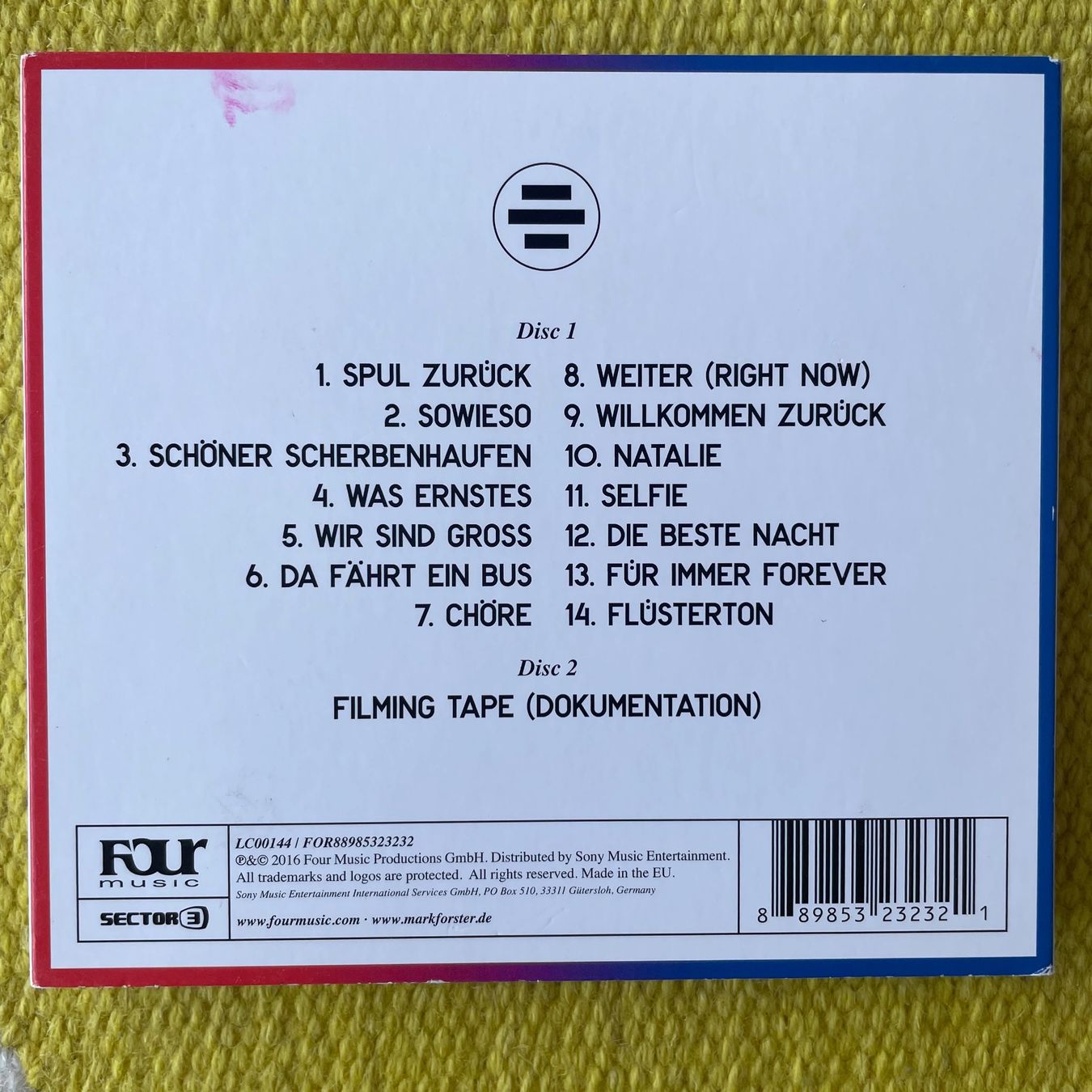 CD: MARK FORSTER-CD+DVD TAPE (DIGIPACK) – Usato da Rorschacherberg venduto da CD-Roli 1