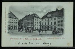 Mondschein-AK Chaux-de-Fonds, La Place d