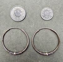 Orecchini Hoop Boho Argento Sterile