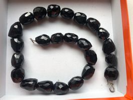 Onyx Kette Silber Collie Halb Edelstein