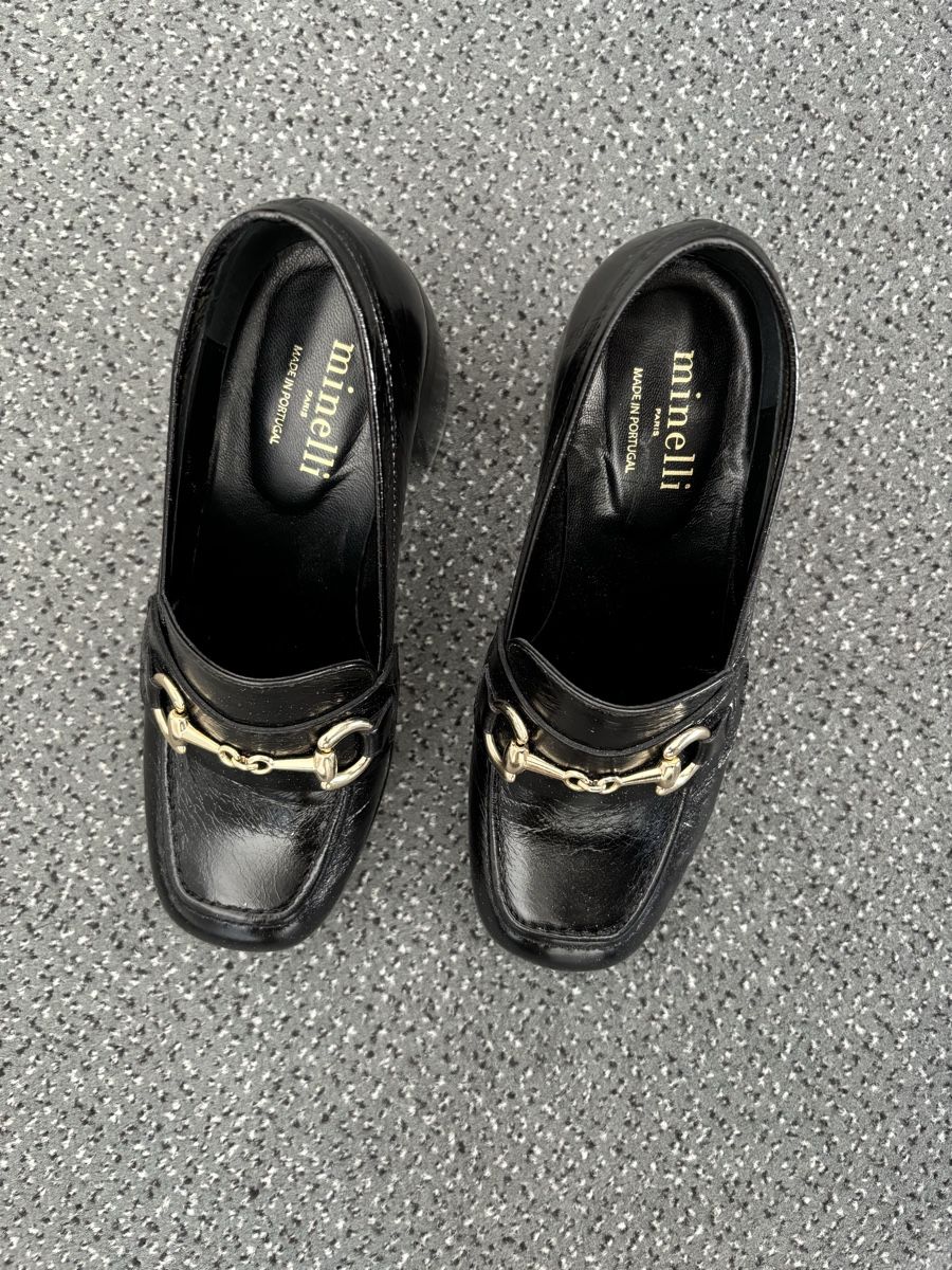 Scarpe da donna: Minelli mocassins à talons noirs – Usato da Genève venduto da td7 1