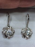 Boucles d'oreille argent avec moissanites 2 ct certifié GRA