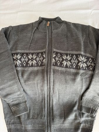 Strickjacke Atlas For Men grau mit Reissverschluss XL