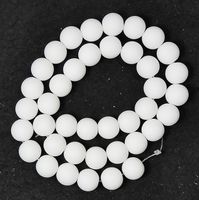 1 Strang echte schneeweisse matte Jade Perlen 10 mm
