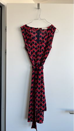 Stylish red dress with pattern, size S, Tory Burch