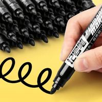 5 Permanent Marker schwarz, wasserfest neu, originalverpackt