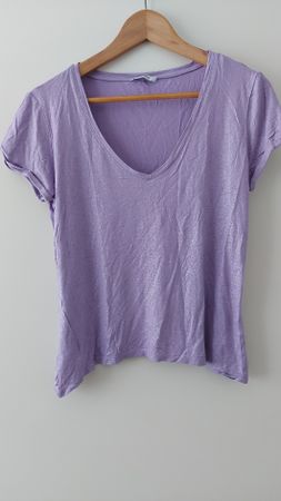 Motivi Shirt Lila mit silbernem Schimmer - Gr. M/L - Viskose