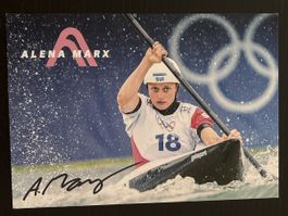 Signierte Autogrammkarte Alena Marx Kanusport Olympia Swiss