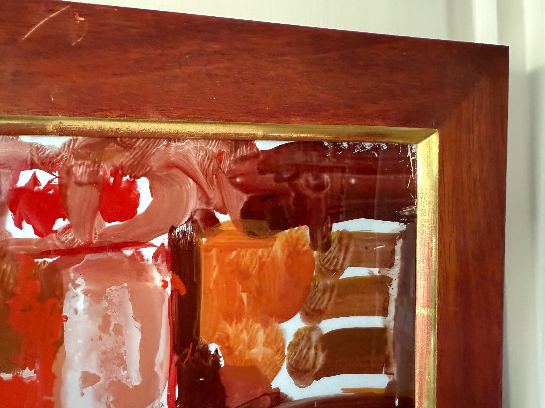 Dipinti: Gemälde mit Holzrahmen, Hinter Glas Malerei, Herbstfarben – Nuovo e nell'imballaggio originale da Wöschnau venduto da Vinsale 3