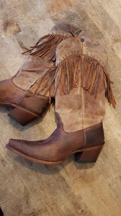 Bottes Cowboy Femme Tony Lama – Cuir Noir, Taille 6 M, Fabriquées Aux USA, Occasion