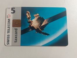 Swiss Telecom Taxcard PTT 5 CHF mit Satellit, Rarität!