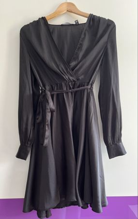 Satin Wickelkleid S